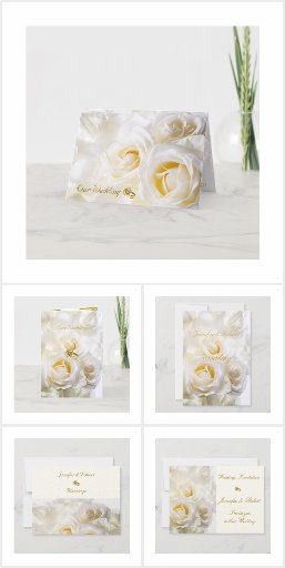 White Roses Wedding Set