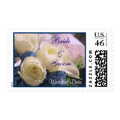 White Roses Wedding Stamp