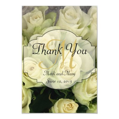 White Roses Wedding Suite Blush Champagne 3.5" X 5" Invitation Card