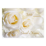 White Roses Wedding Table Numbers Business Card Template