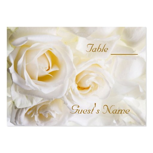 White Roses Wedding Table Numbers Business Card Template