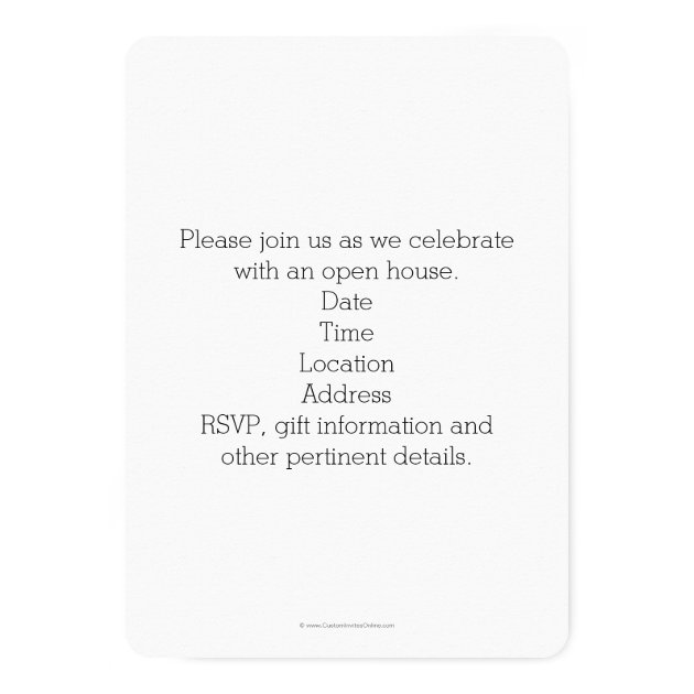 White Rounded Glitter High School Photo Graduation 5x7 Paper Invitation Card