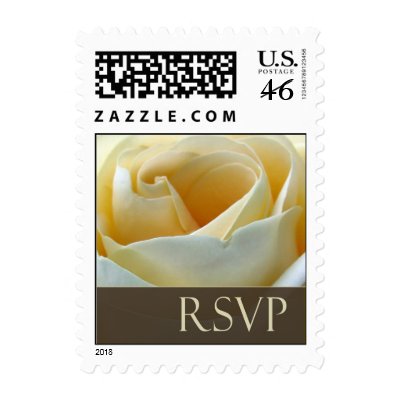 White RSVP Rose Stamp