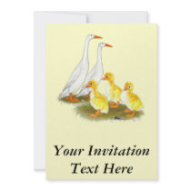 White Runner Duck Family Invitation