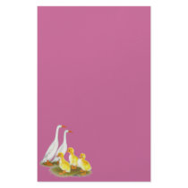 White Runner Duck Family Customized Stationery