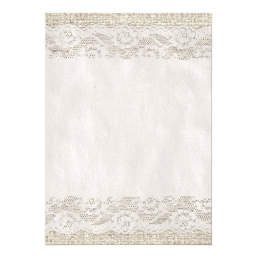 White Rustic Lace Wedding Invitations
