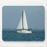 White sailboat mousepad