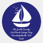 White Sails Round Stickers