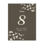 White Sakura Cherry Blossoms Table Number Postcard postcards