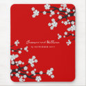 White Sakuras Flower Custom Favor / Gift Mousepad