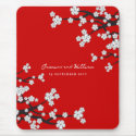 White Sakuras Flower Custom Favor / Gift Mousepad