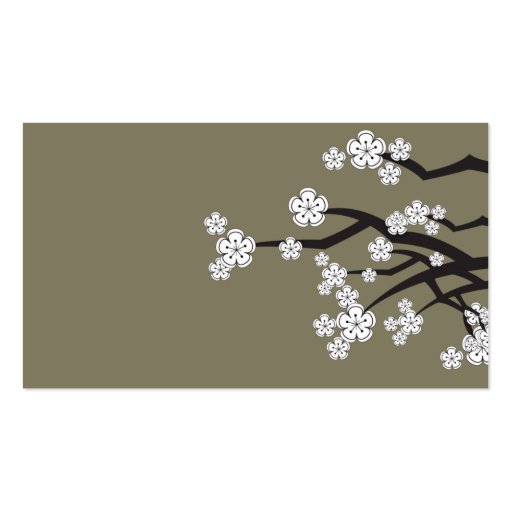 White Sakuras Flower Table / Place Card / Gift Tag Business Card Templates (back side)