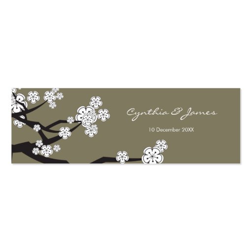 White Sakuras Flower Thank You Favors / Gift Tag Business Cards (front side)