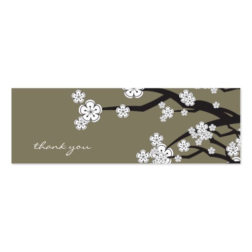 White Sakuras Flower Thank You Favors / Gift Tag Business Cards (back side)