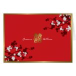 White Sakuras Gold Chinese Wedding Invitation Card White Sakuras Gold Chinese Wedding Invitation Card