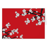 White Sakuras on Red Invitation/ Announcement Card White Sakuras on Red Invitation/ Announcement Card