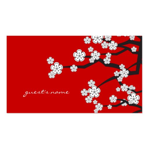 White Sakuras Place Card / Table Card / Gift Tag / Business Card Templates (back side)