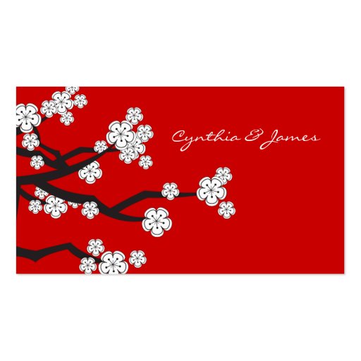 White Sakuras Place Card / Table Card / Gift Tag / Business Card Templates (front side)