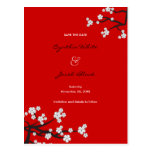 White Sakuras Save The Date Announcement Postcard