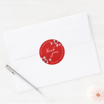 White Sakuras Thank You Favor Gift Label Sticker by fat_fa_tin