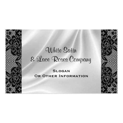 White Satin & Lace Business Cards (front side)
