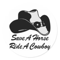 White Save Horse Ride Cowboy stickers by WhiteTiger_LLC White Save Horse Ride Cowboy stickers