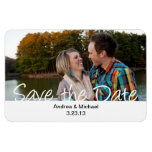 White SAVE THE DATE Photo Magnets magnets