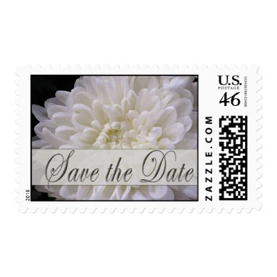 White Save the Date Postage Stamps