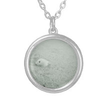 White Sea Shell On Sandy Beach Personalized Necklace