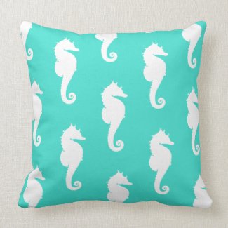 White Seahorses on Turquoise