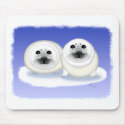 White Seal Pups Mousepad by Paintedlynx White Seal Pups Mousepad