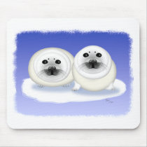 White Seal Pups Mousepad by Paintedlynx White Seal Pups Mousepad