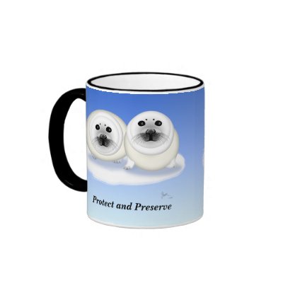 White Seal Pups Mug by Paintedlynx