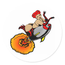White Sexy Rocket Girl stickers by WhiteTiger_LLC White Sexy Rocket Girl stickers