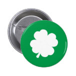 White Shamrock Button