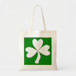 White Shamrock St. Patrick's Day Irish Good Luck Canvas Bag