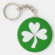 White Shamrock St. Patrick's Day Irish Good Luck Key Chain
