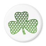 White Shamrocks in Green Shamrock Magnet
