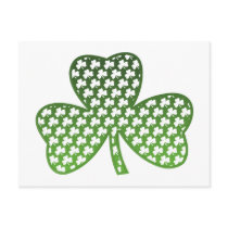 White Shamrocks in Green Shamrock Postcard by irish_shirts White Shamrocks in Green Shamrock Postcard