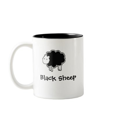 White Sheep Black Sheep mug