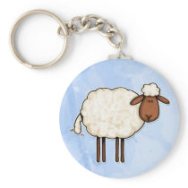 white sheep key chain