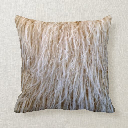 White Sheepskin Fur Design Throw Pillow Zazzle