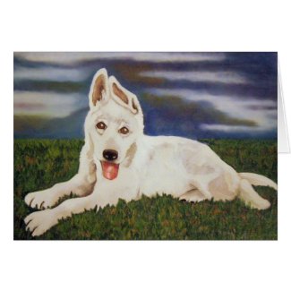 White Shepherd Dog Card card