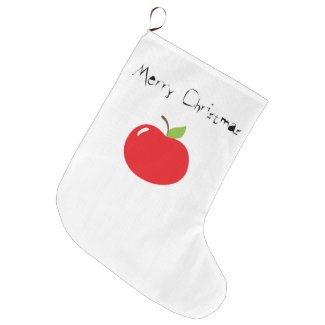 White Shinigami Christmas Stocking with Apple