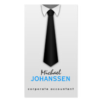 White Shirt Black Tie Accountant Business Cards