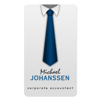 White Shirt Blue Tie Accountant Business Cards