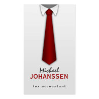 White Shirt Red Tie Accountant Business Cards