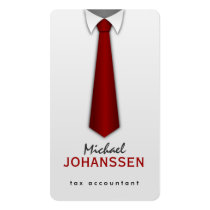 White Shirt Red Tie Accountant Business Cards