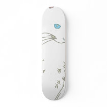 White Siamese Cat Skate Deck
