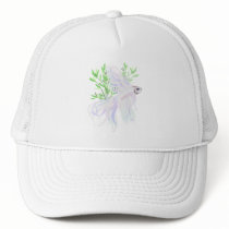 White Siamese Fighting Fish Hats